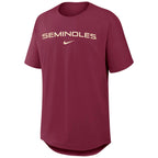 Nike Men's Seminoles Golf Club Short Sleeve Loose Fit Top - Garnet