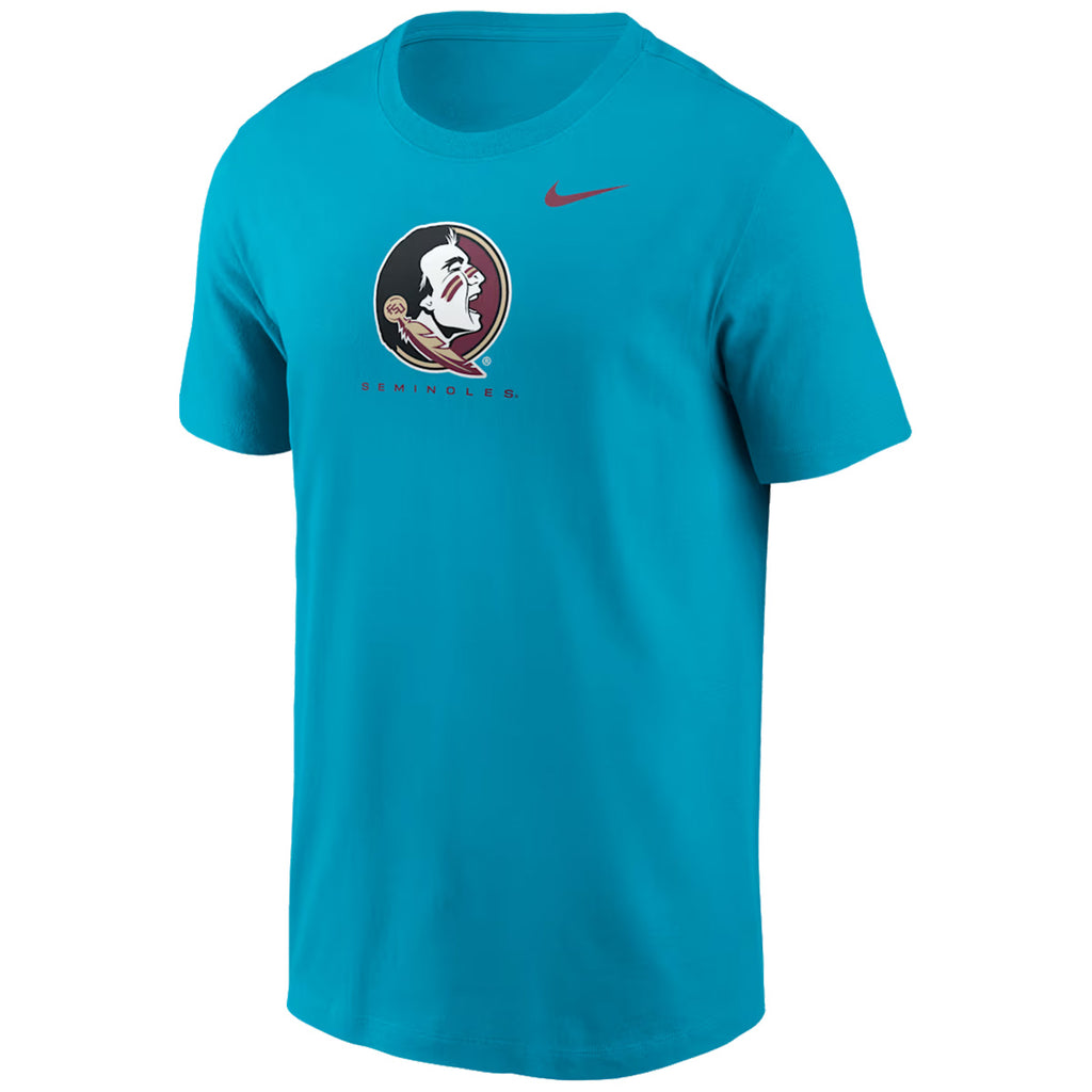 Nike Men's Seminole Logo/Seminoles/Florida State Basketball Dri-fit Cotton Short Sleeve T-shirt - Turquoise