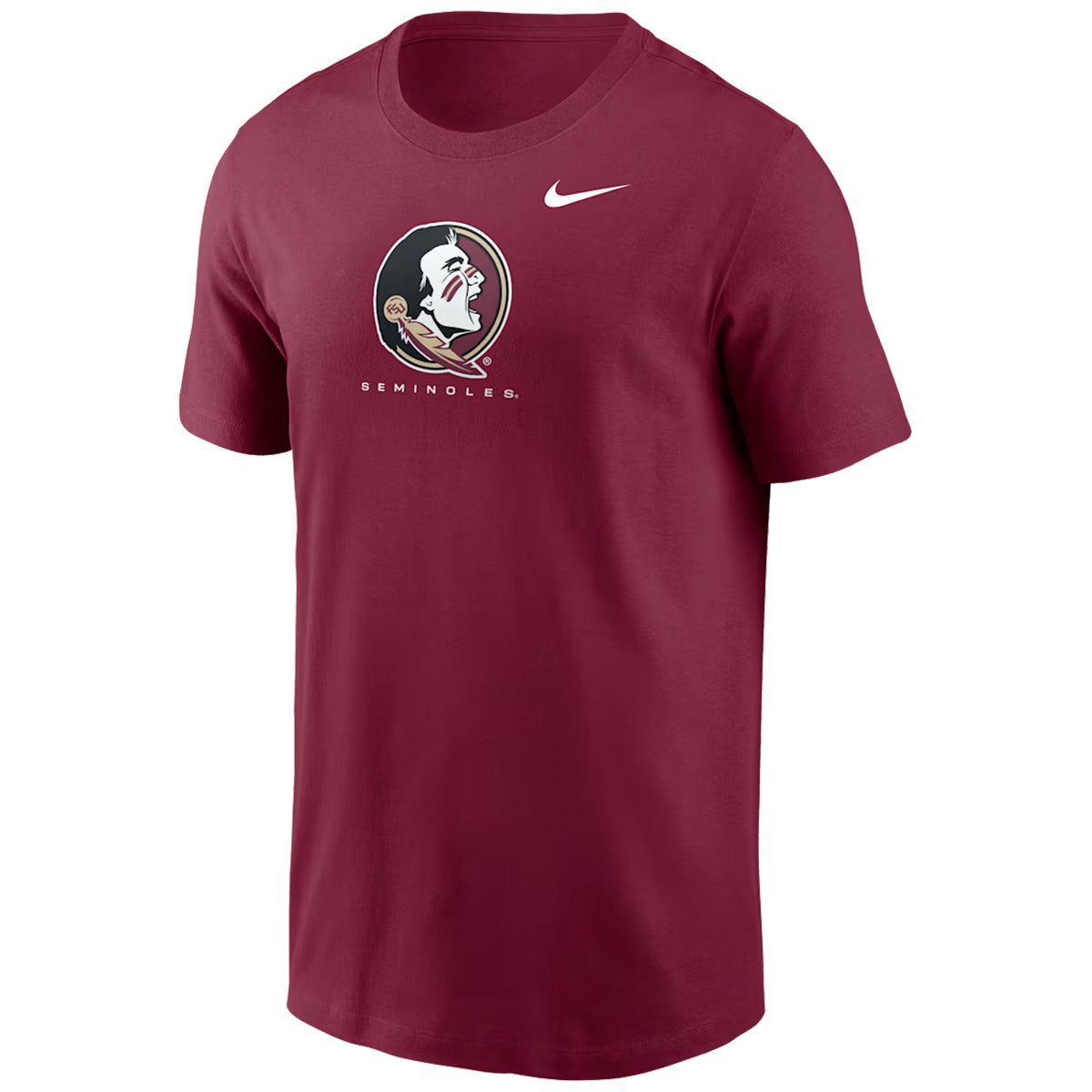 Nike Men's Seminole Logo/Seminoles/Florida State Basketball Short Sleeve Dri-fit Cotton T-shirt - Garnet