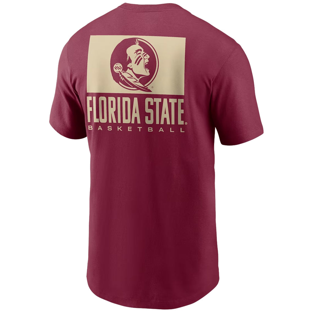 Nike Men's Seminole Logo/Seminoles/Florida State Basketball Short Sleeve Dri-fit Cotton T-shirt - Garnet