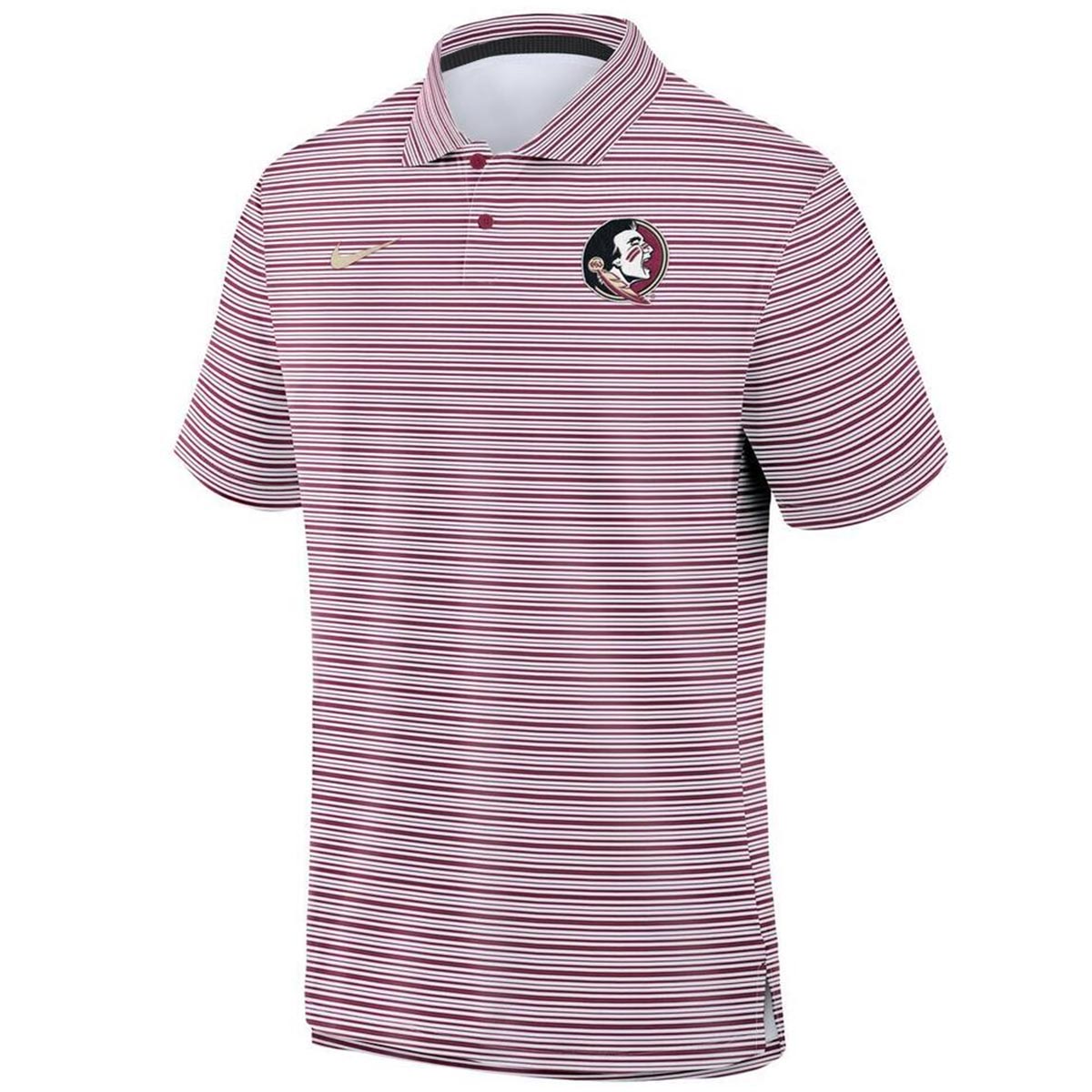 Nike Men's Seminole Logo AOP Stripe Vapor Polo - Garnet/White