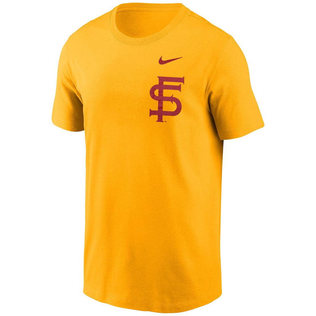 Nike Men's Vault Interlocking FS/Seminoles Short Sleeve T-shirt - Gold