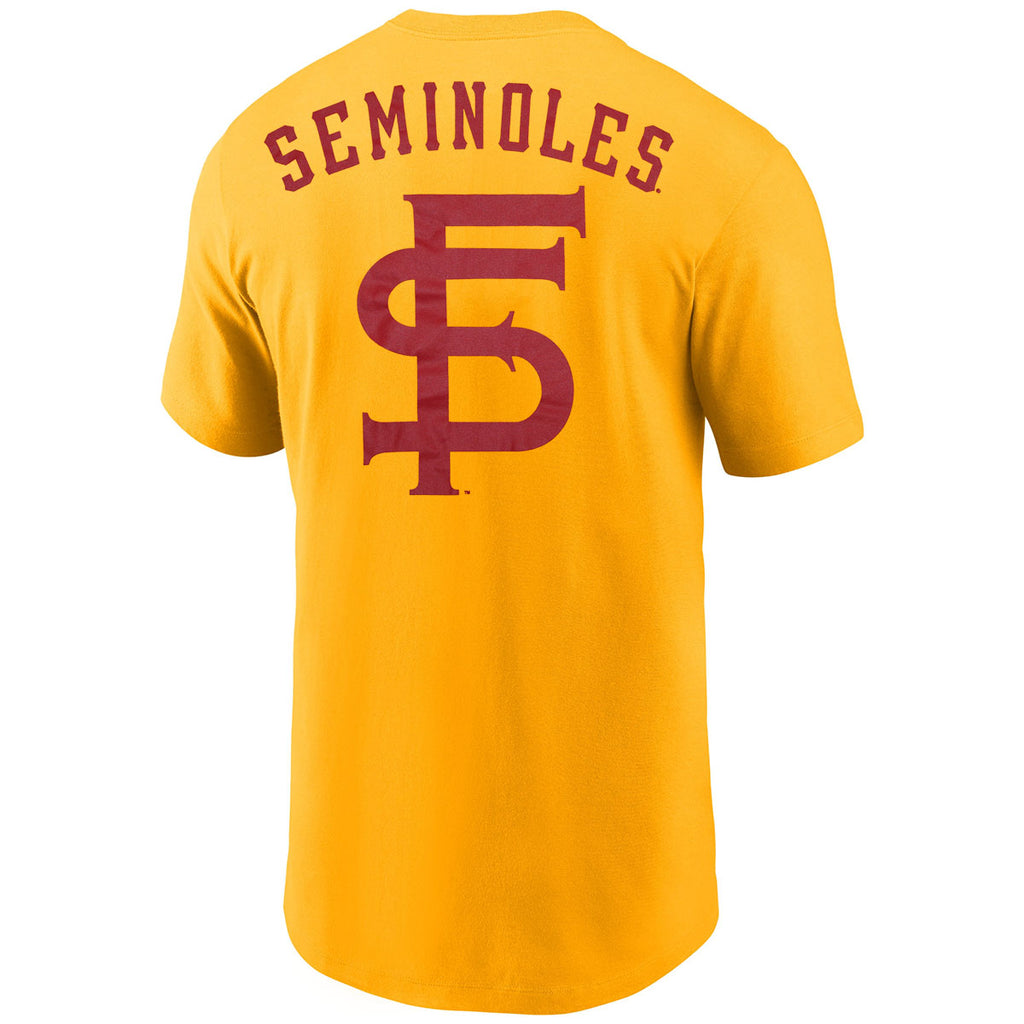 Nike Men's Vault Interlocking FS/Seminoles Short Sleeve T-shirt - Gold