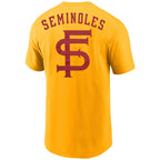 Nike Men's Vault Interlocking FS/Seminoles Short Sleeve T-shirt - Gold