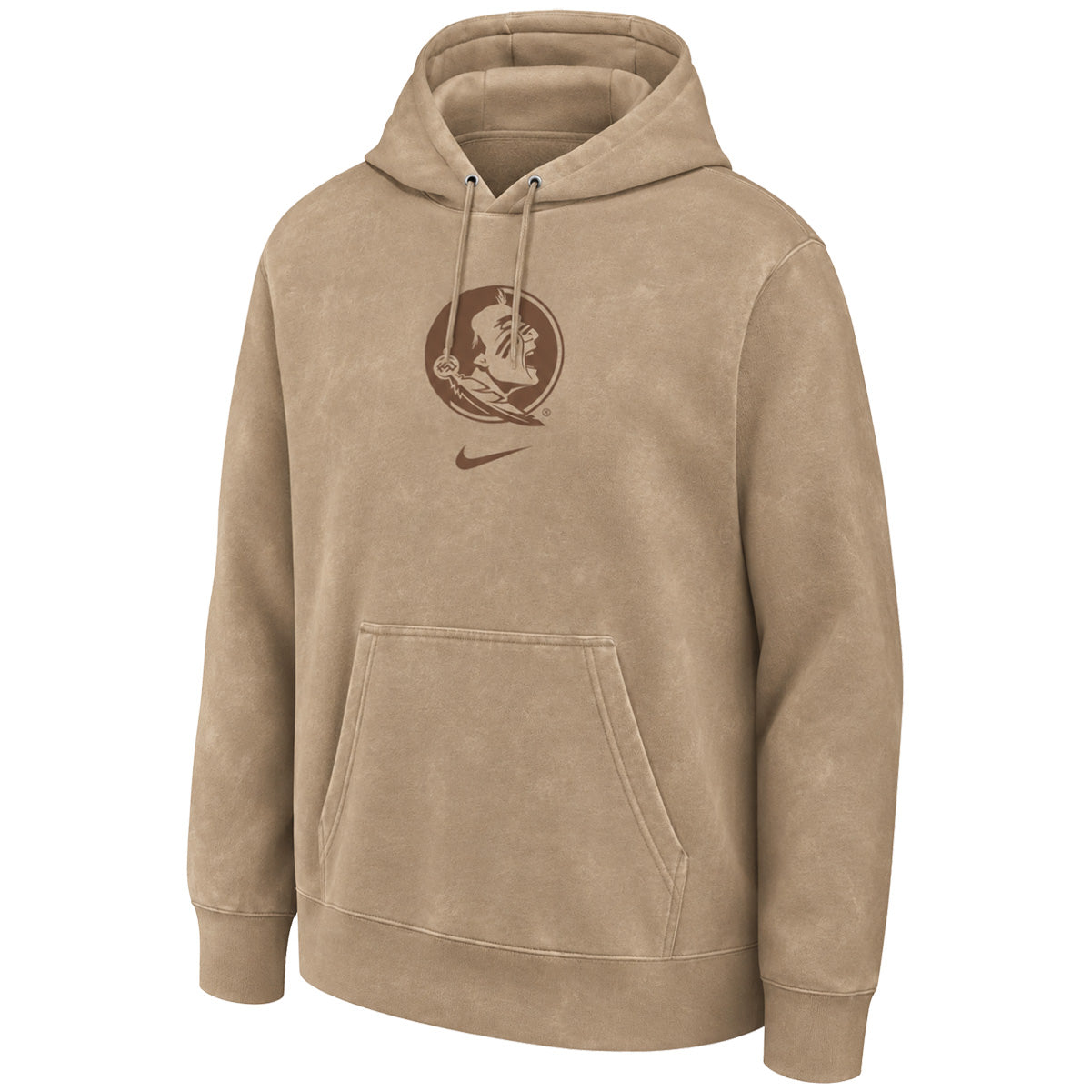 Nike Men's Seminole Logo Washed Club Fleece Hood - Parachute Beige