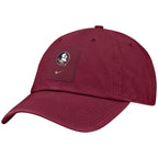 Nike Men's Seminole Logo Patch Adjustable Unstructured Twill Hat - Garnet