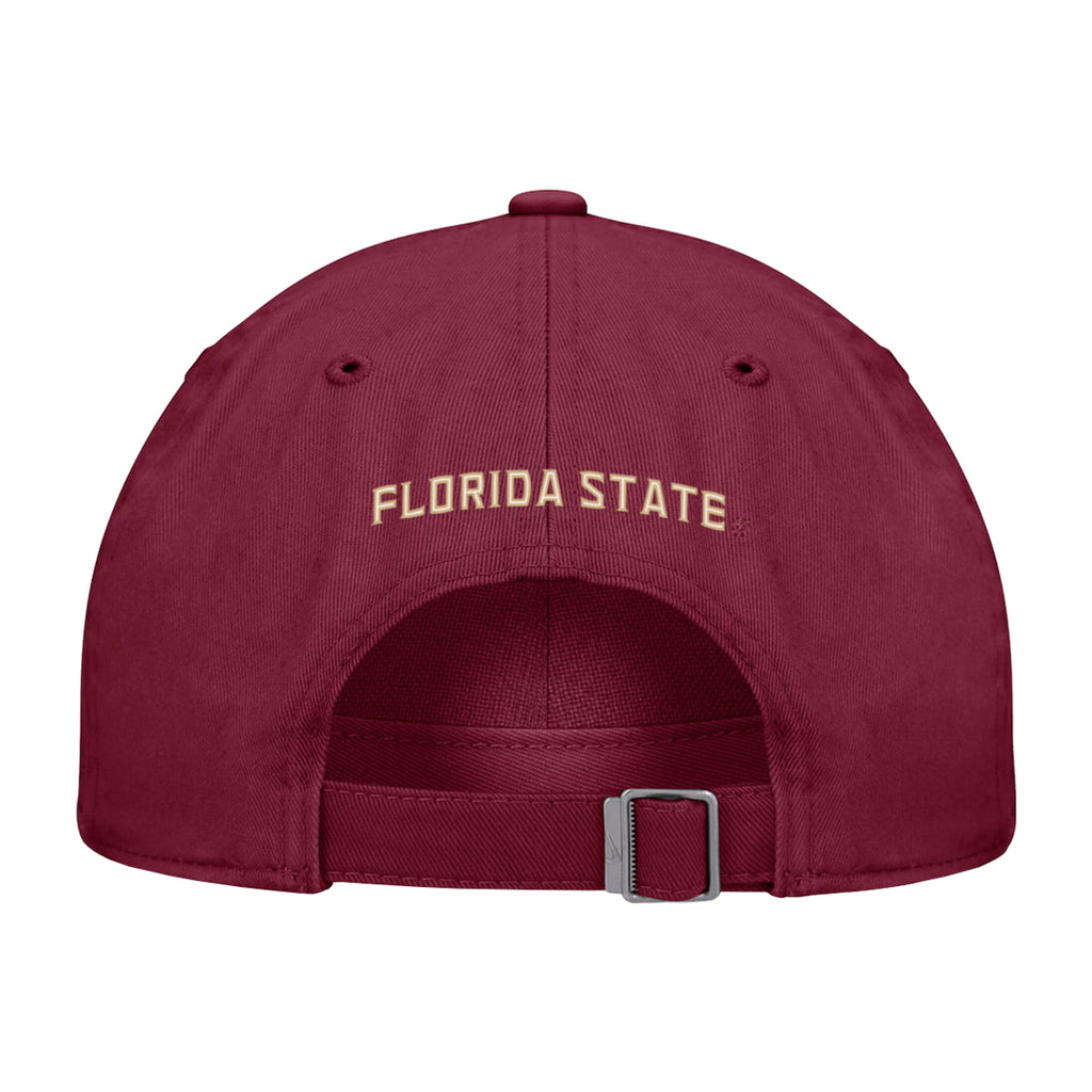 Nike Men's Seminole Logo Patch Adjustable Unstructured Twill Hat - Garnet