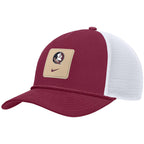 Nike Men's Seminole Logo Patch Adjustable Rise Gameday Rope Trucker Hat - Garnet/White