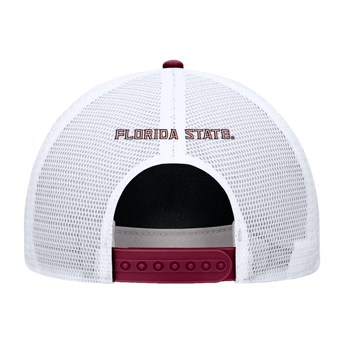 Nike Men's Seminole Logo Patch Adjustable Rise Gameday Rope Trucker Hat - Garnet/White