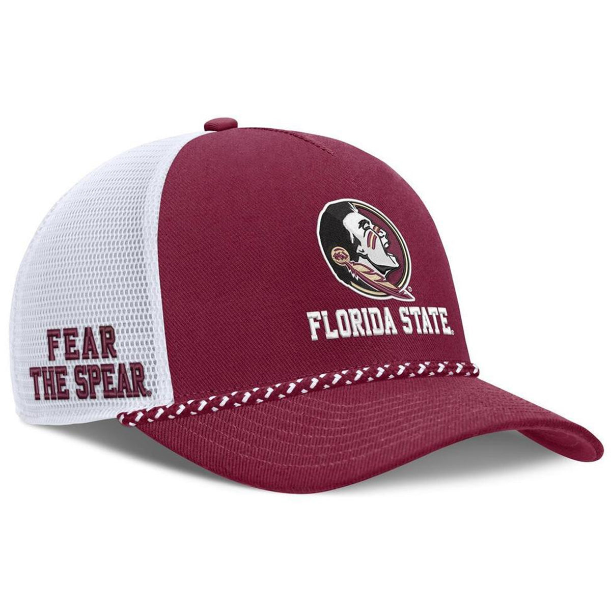 Nike Men's Seminole Logo/Florida State Rise Primettme Structured Adjustable Trucker - Garnet/White