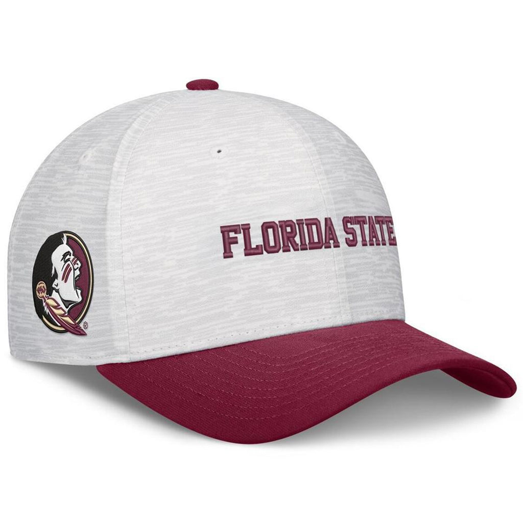 Nike Men's Florida State Rise Structured Velocity Adjustable Hat - White/Garnet
