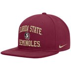 Nike Men's Florida State Seminoles/Seminole Logo Adjustable Dri-fit Structured Flat Bill Hat - Garnet