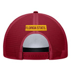 Nike Men's Vault Seminole Logo Rise Legacy Structured Adjustable Trucker Hat - Crimson/White