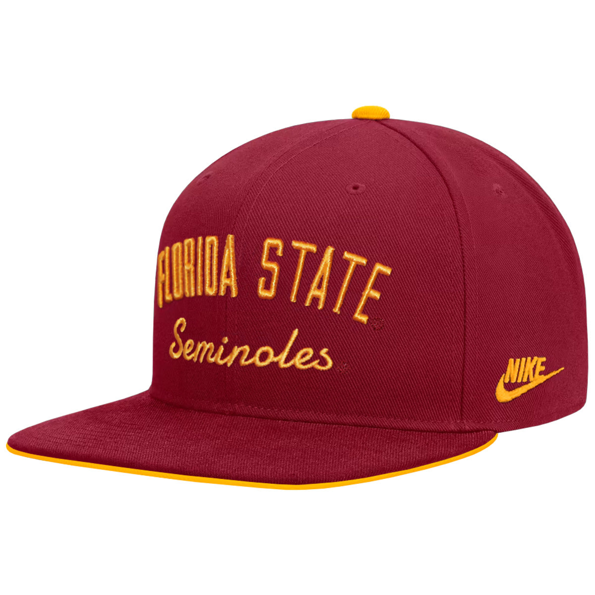 Nike Men's Vault Florida State Seminoles Dri-fit Adustable Pro Legacy Snapback Flat Bill Hat - Crimson