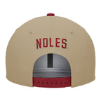 Nike Men's Vault Florida State Seminoles Dri-fit Adustable Pro Legacy Snapback Flat Bill Hat - Khaki/Crimson