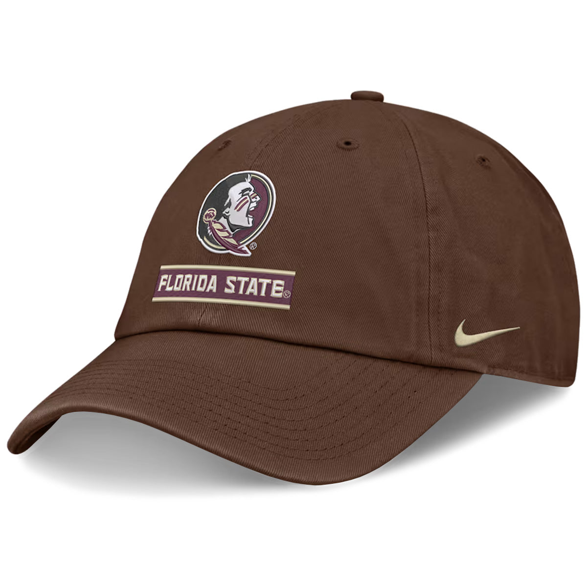 Nike Men's Seminole Logo/Florida State Military Dri-fit Club Unstructured Adjustable Hat - Brown