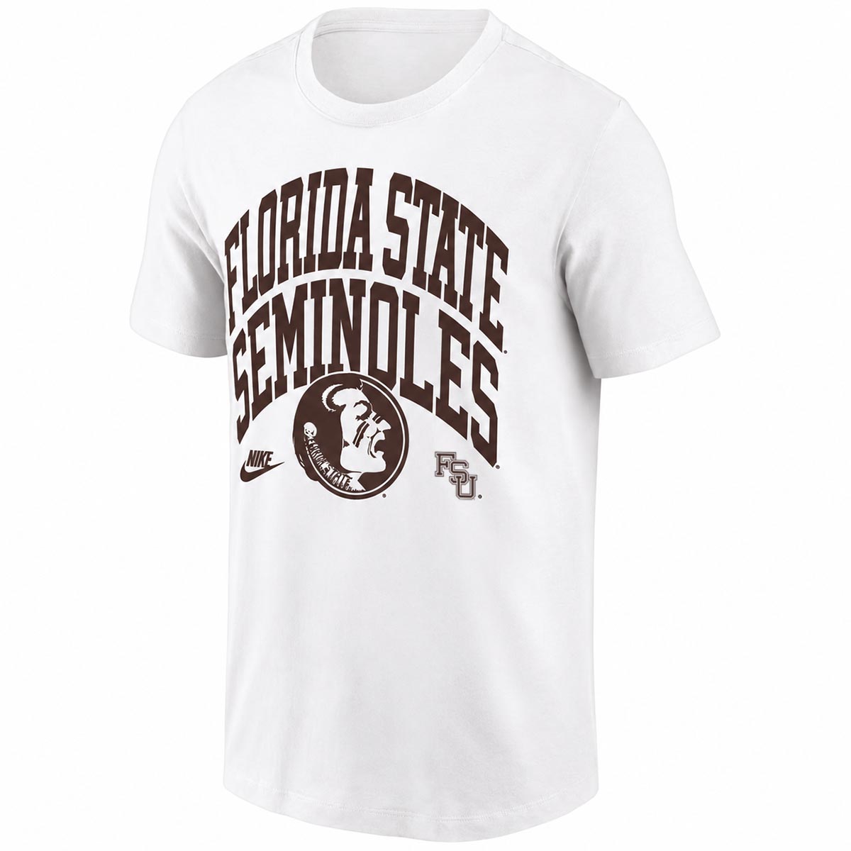 Nike Men's Vault Florida State Seminoles/Seminole Logo Short Sleeve Cotton T-shirt - White