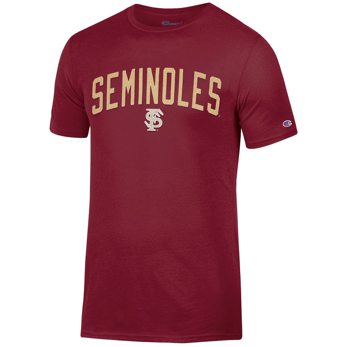 Champion Men's Seminoles Interlocking FS Short Sleeve T-shirt - Garnet