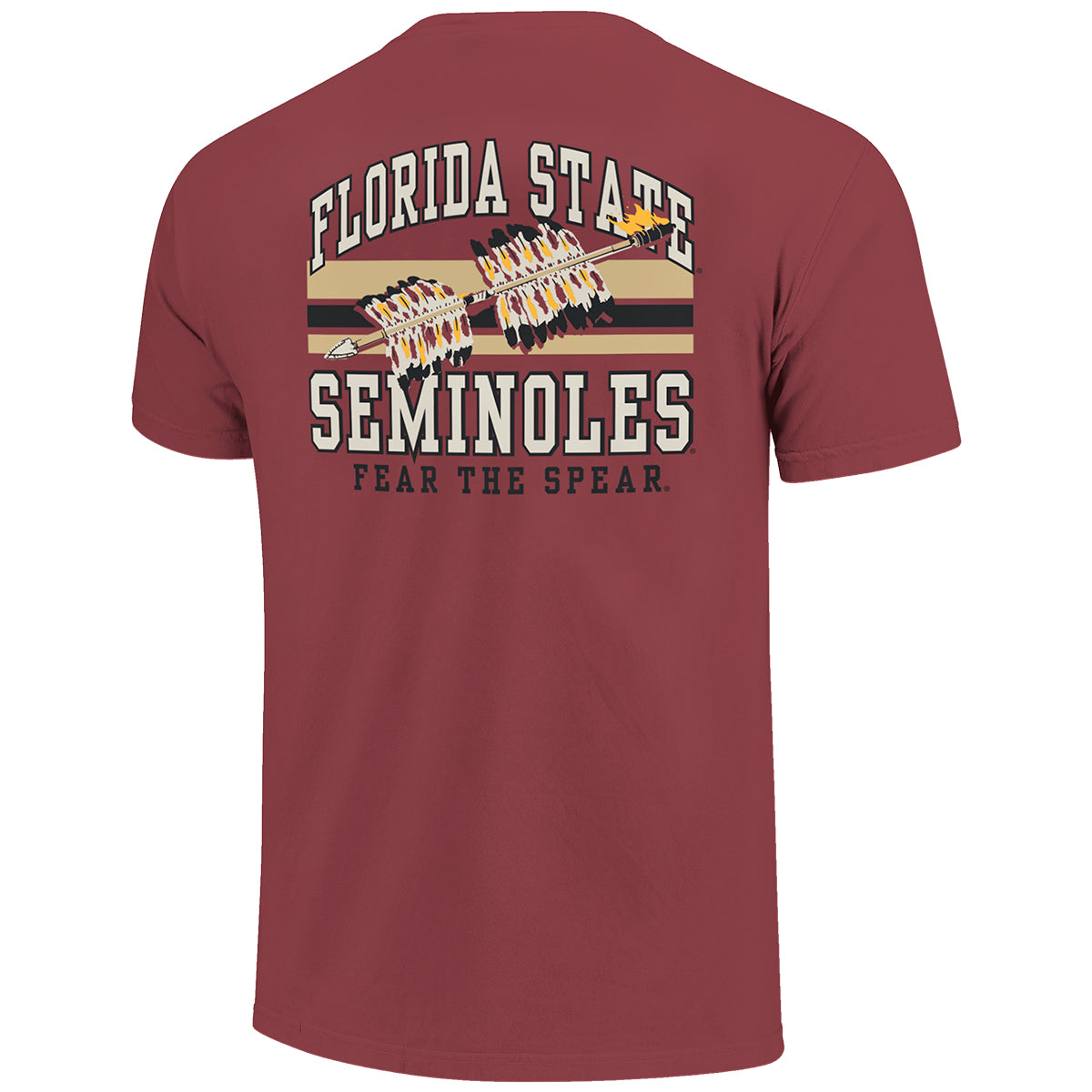 Image One Comfort Colors Florida State Seminoles Fear the Spear Design Short Sleeve T-shirt - Brick