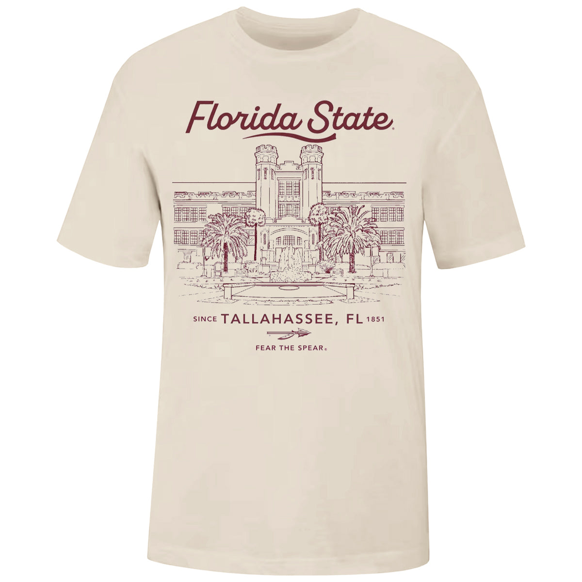Uscape Men's Florida State Westcott Design Short Sleeve T-shirt - Vintage White