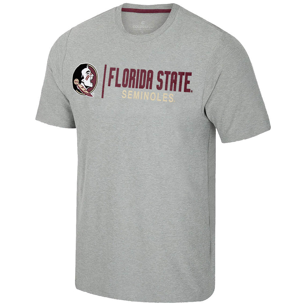 Colosseum Men's Seminole Logo/Florida State Seminoles Short Sleeve T-shirt - Grey