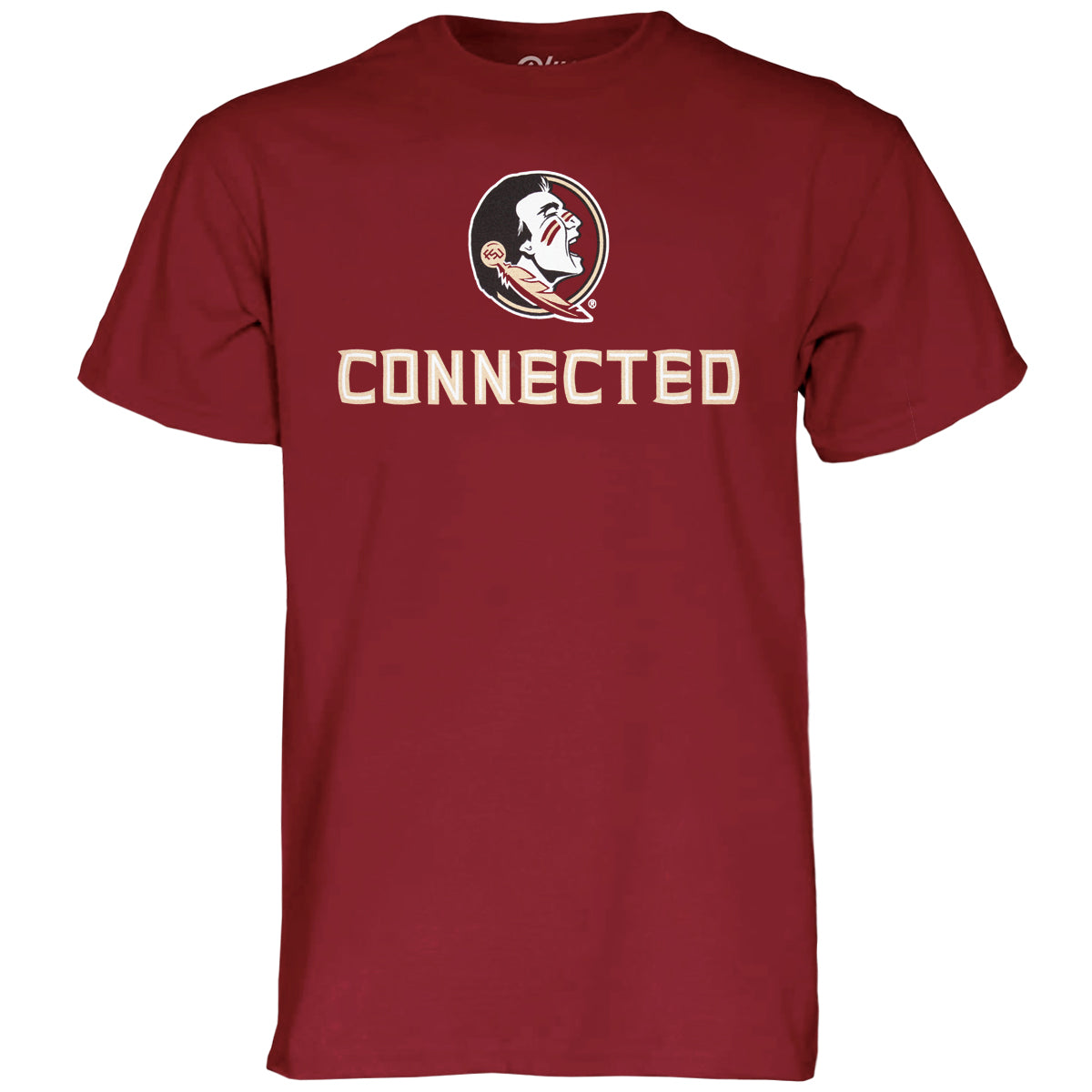 Blue 84 Men's Seminole Logo/Connected Design Basketball Motto Short Sleeve T-shirt - Garnet