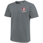 Image One Comfort Colors Merry Little Seminole Christmas Snow Globe Design Short Sleeve T-shirt - Granite