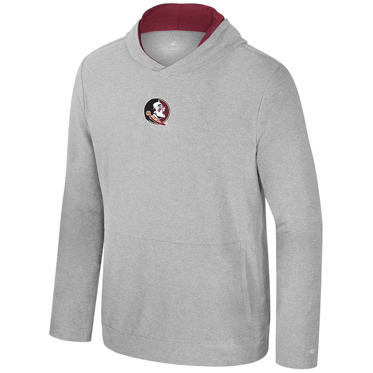Colosseum Men's Seminole Logo Long Sleeve Hooded T-shirt - Grey