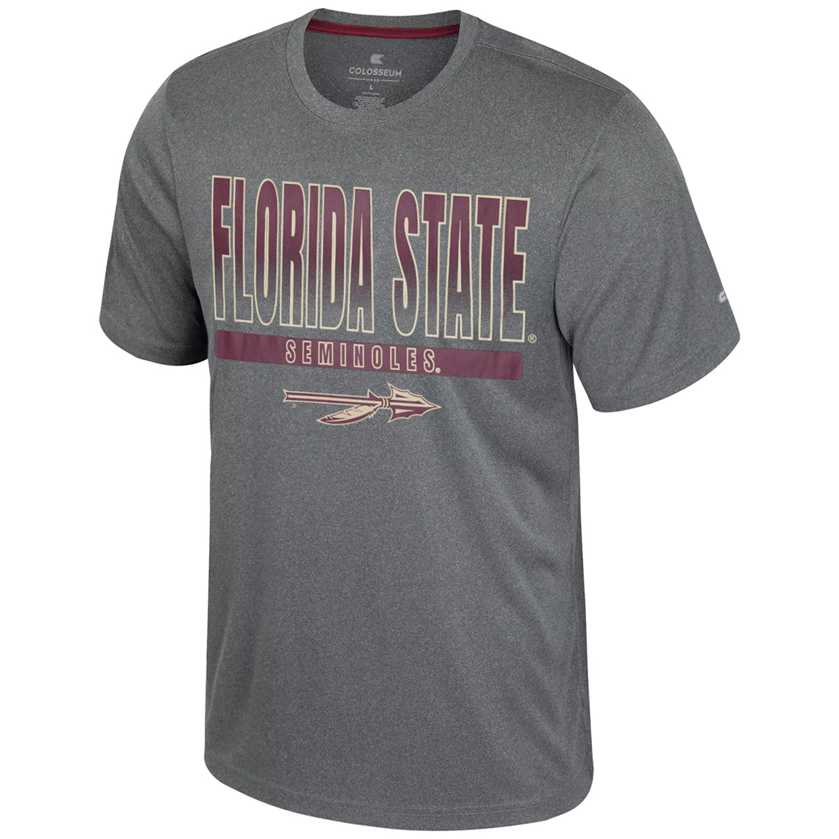 Colosseum Men's Florida State Seminoles Spear Short Sleeve Performance T-shirt - Heather Charcoal