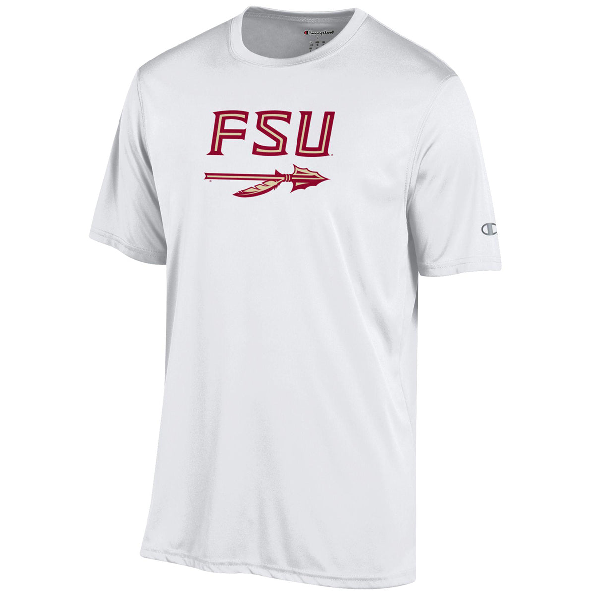 Champion Men's FSU Spear Short Sleeve Performance T-shirt - White