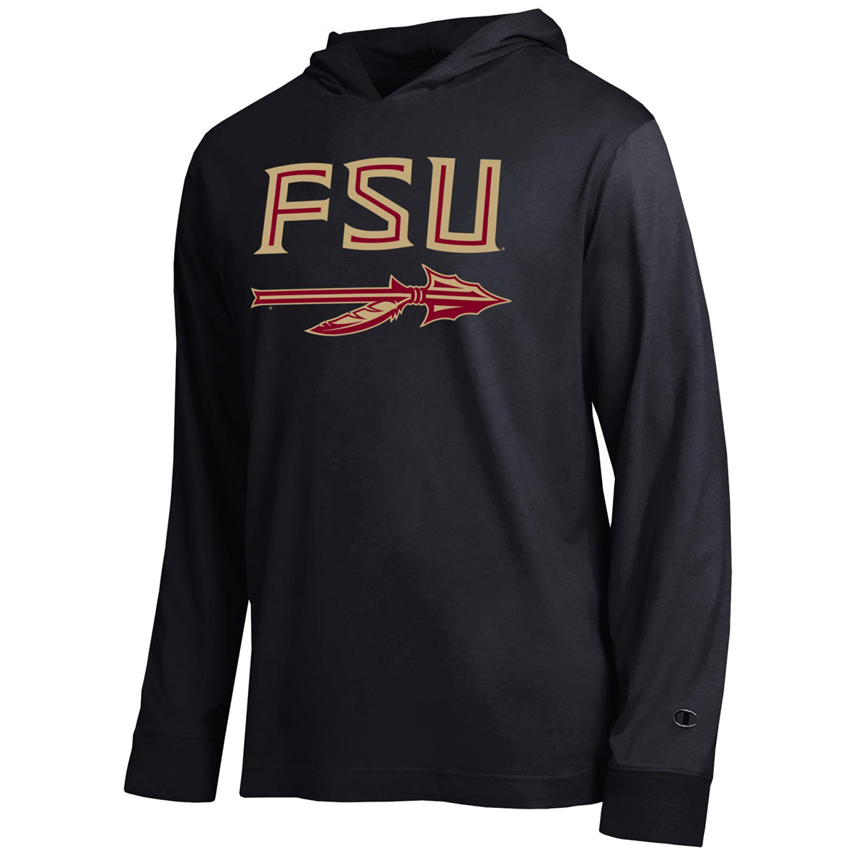 Champion Men's FSU Spear Hooded Long Sleeve T-shirt - Black