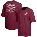 Champion Men's Seminole Logo/Florida State Pennant Design Short Sleeve T-shirt - Garnet