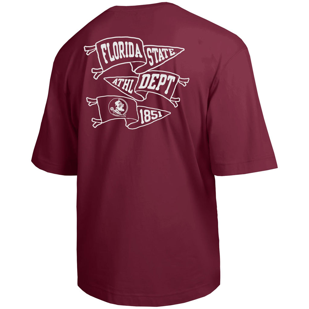 Champion Men's Seminole Logo/Florida State Pennant Design Short Sleeve T-shirt - Garnet