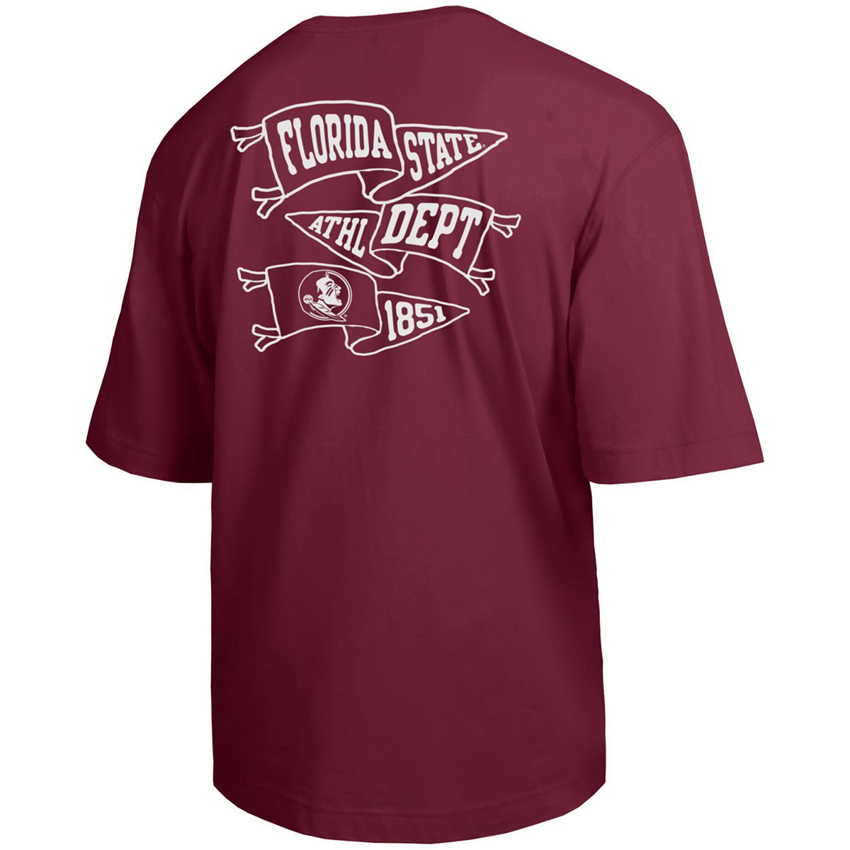 Champion Men's Seminole Logo/Florida State Pennant Design Short Sleeve T-shirt - Garnet