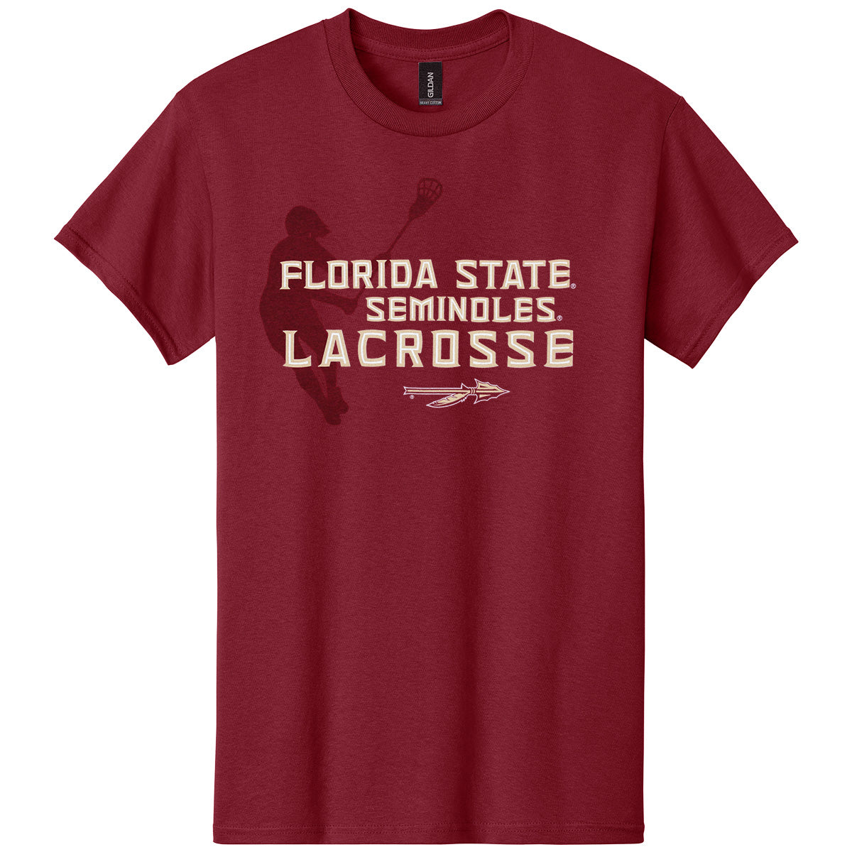 Ragz Men's Florida State Seminoles Lacrosse Design Short Sleeve T-shirt - Garnet