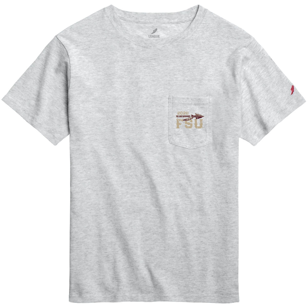 League Men's Florida State Professional Bull Riders Design Short Sleeve Pocket T-shirt - Ash