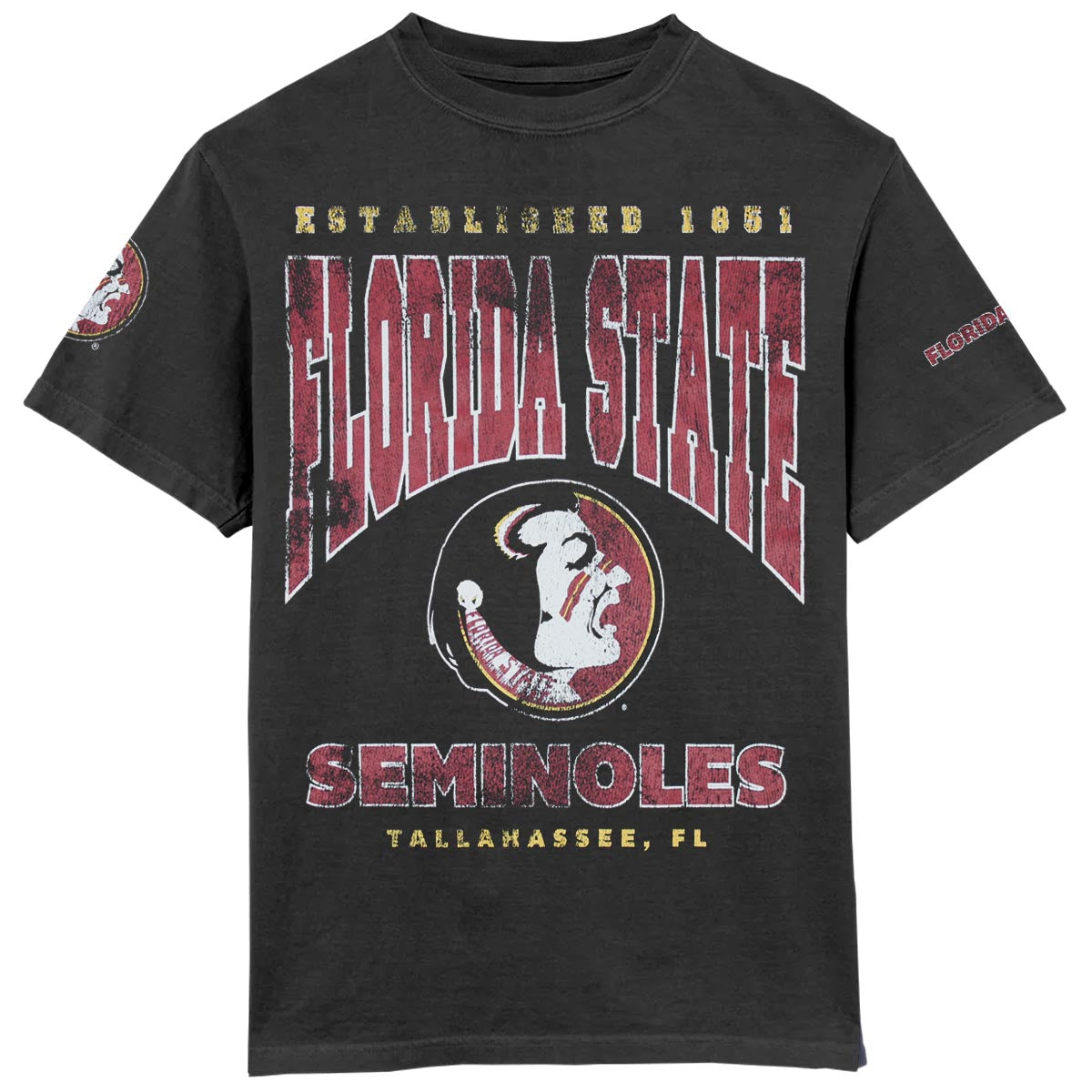 League Men's Vault Florida State Seminoles/Seminole Logo Design Short Sleeve T-shirt - Black