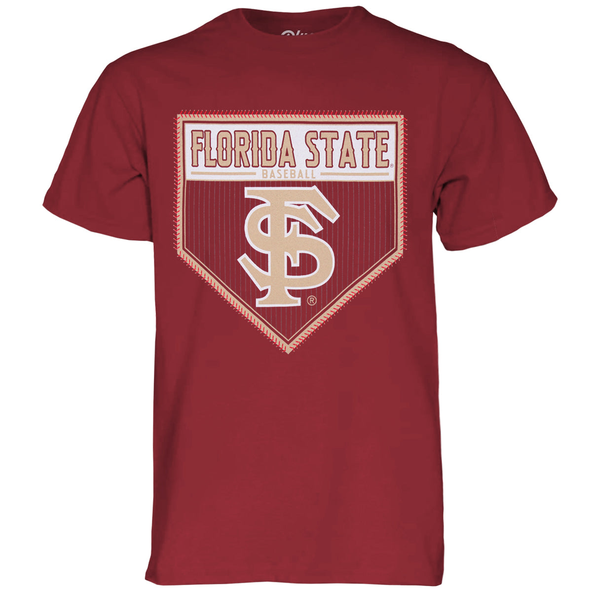 Blue 84 Men's Florida State Baseball Interlocking FS Base Design Short Sleeve T-shirt - Garnet