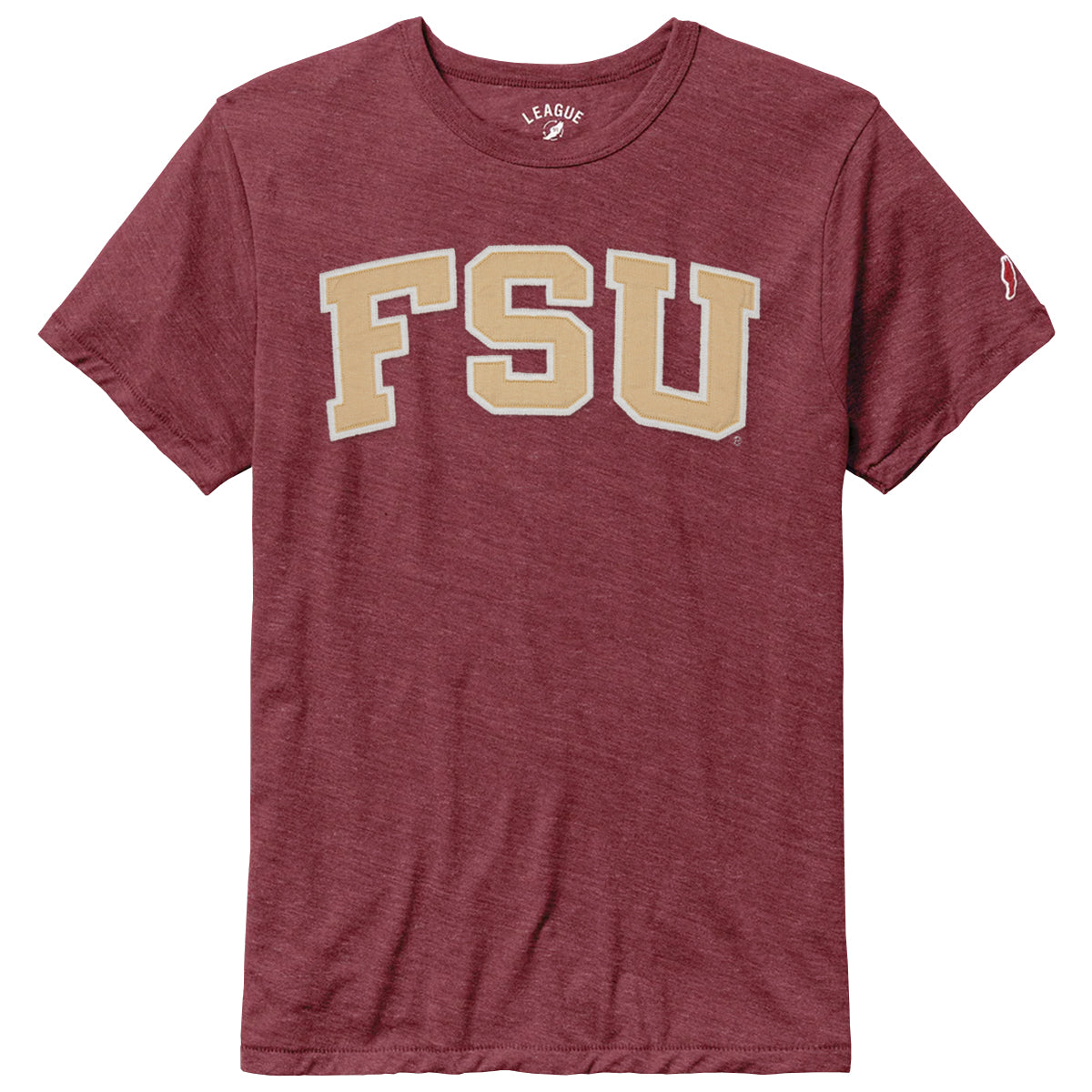 League Men's FSU Short Sleeve Tri-blend T-shirt - Heathered Garnet