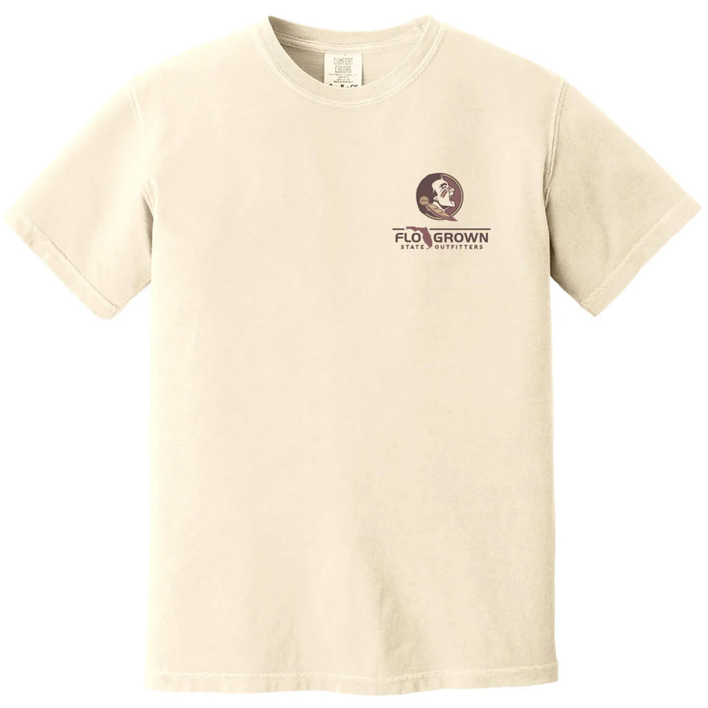 Flogrown Men's Florida State Seminoles Osceola/Renegade Design Short Sleeve T-shirt - Ivory