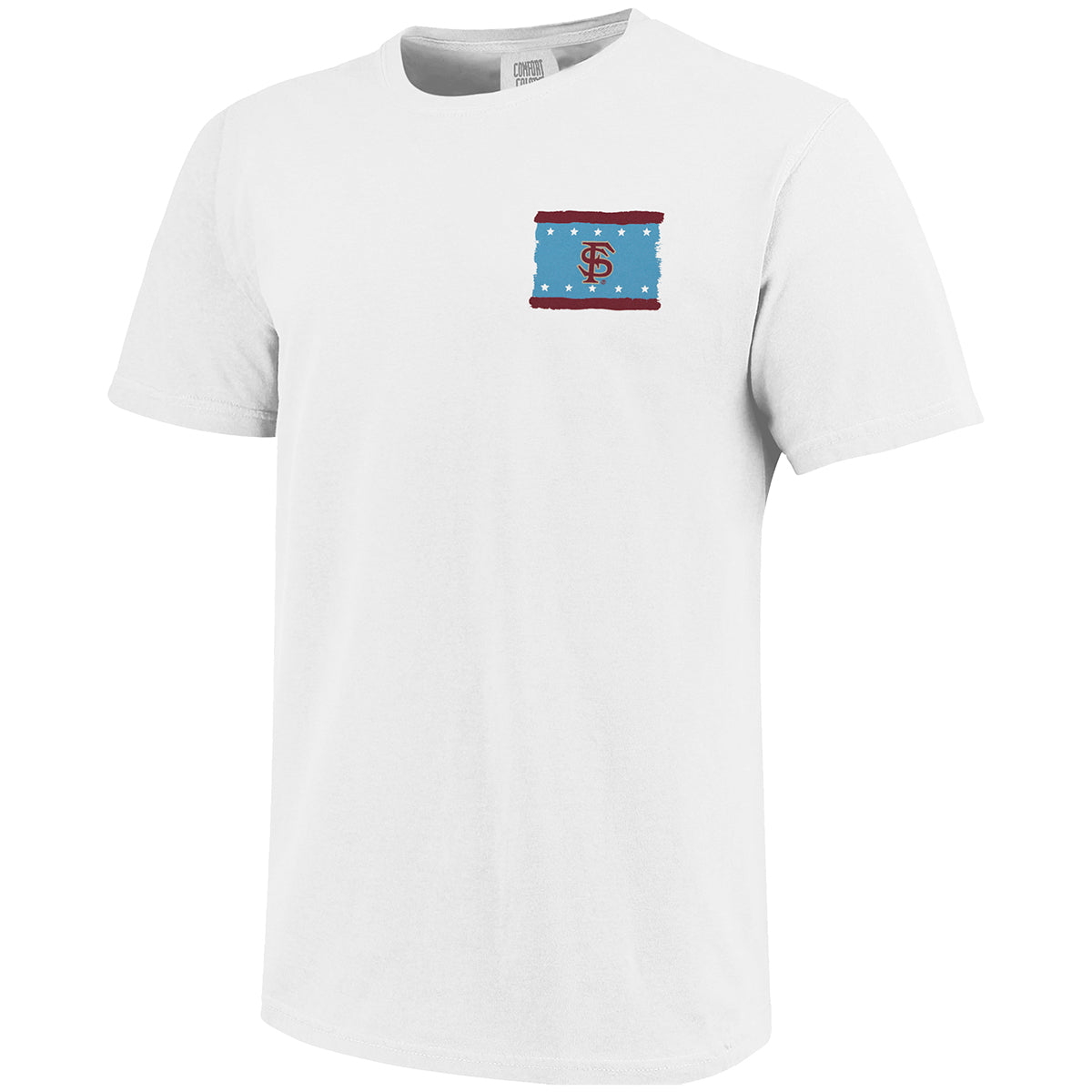 Image One Comfort Colors FS Flag Florida State University Design Short Sleeve T-shirt - White