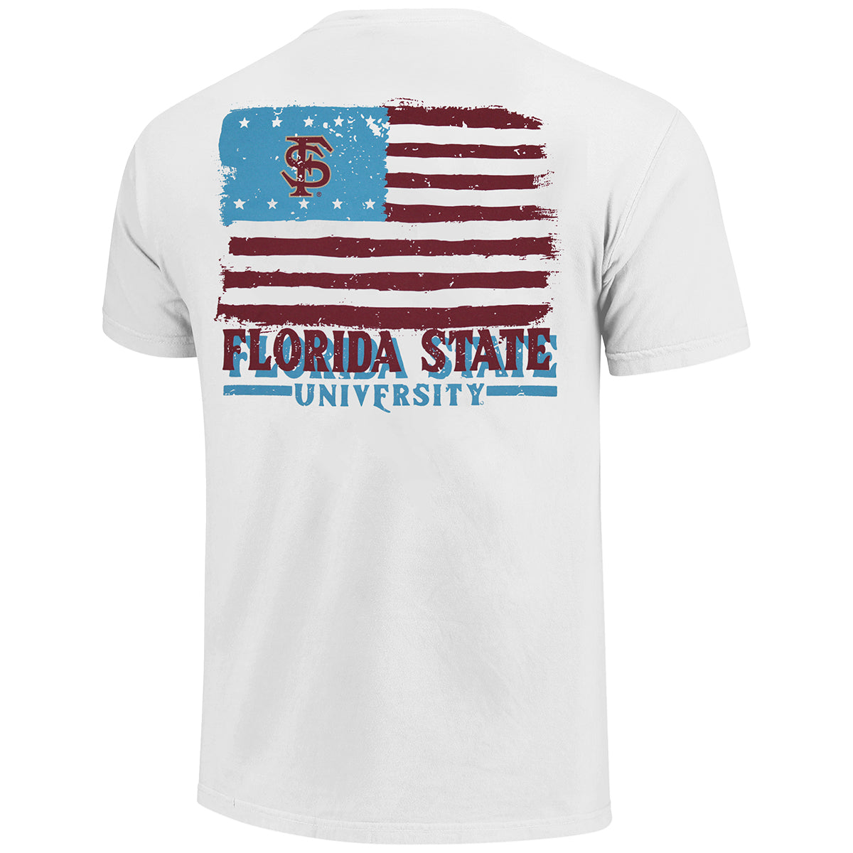 Image One Comfort Colors FS Flag Florida State University Design Short Sleeve T-shirt - White