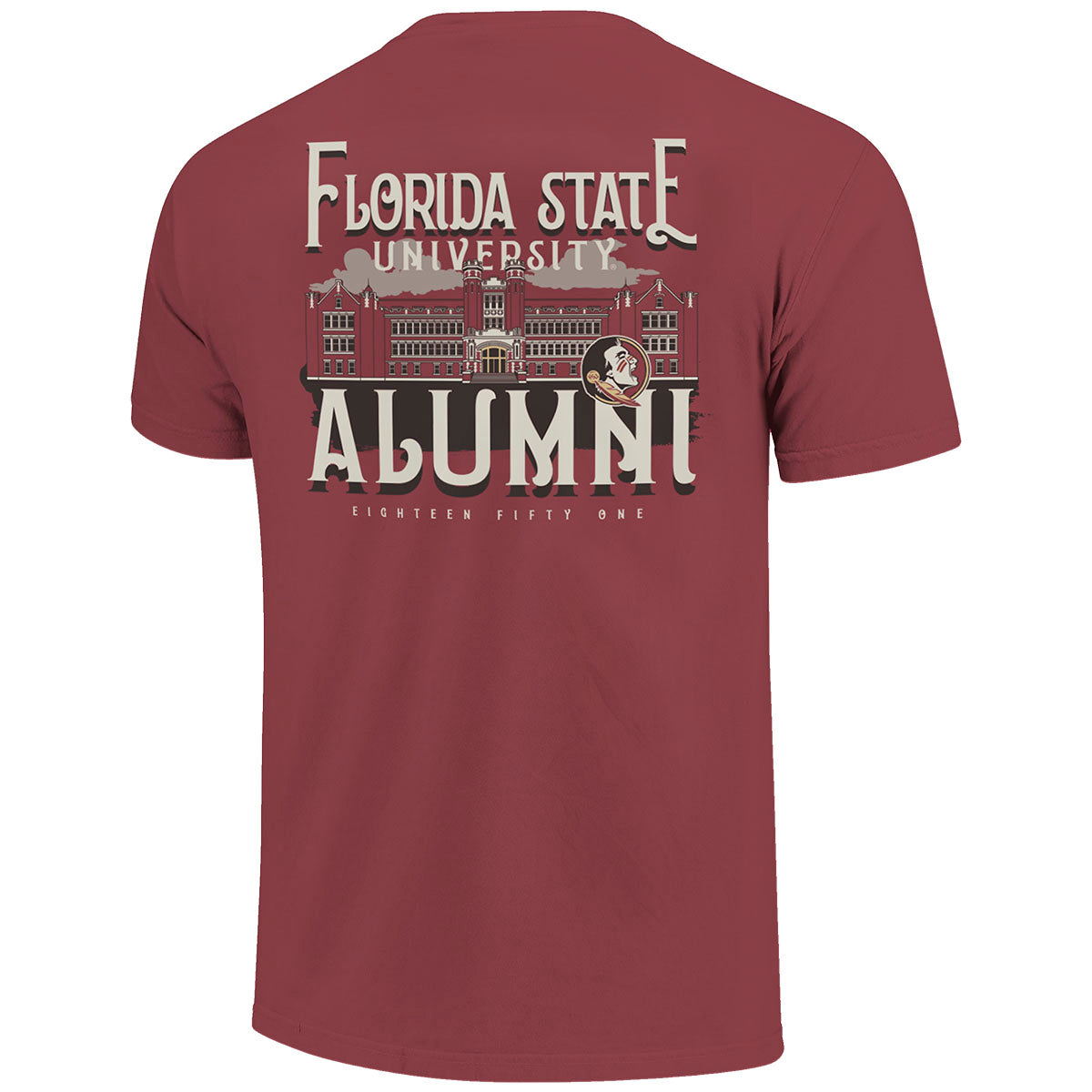 Image One Comfort Colors Westcott Building/Florida State University Alumni Design Short Sleeve T-shirt - Brick