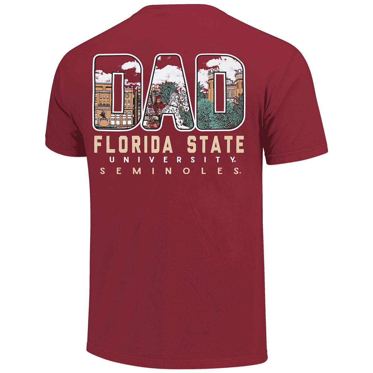 Image One Men's Florida State University Seminoles Scenic Dad Design Short Sleeve T-shirt - Garnet