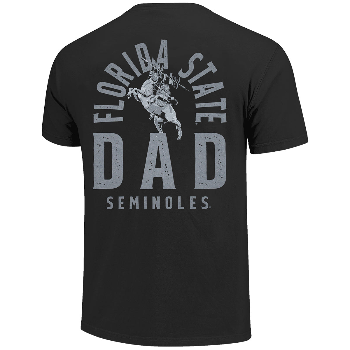 Image One Men's Florida State Seminoles Dad Osceola/Renegade Design Short Sleeve T-shirt - Black