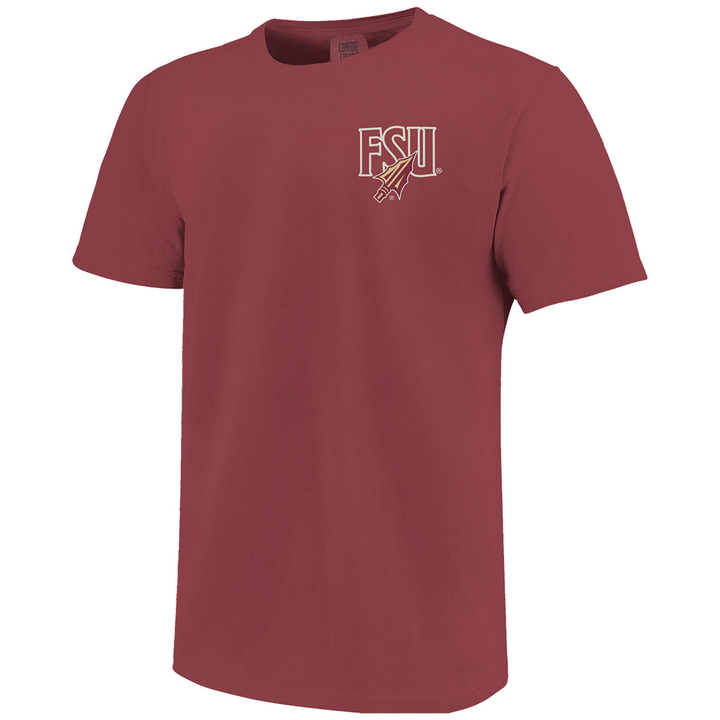Image One Comfort Colors Florida State Seminoles Osceola/Renegade Design Short Sleeve T-shirt - Brick