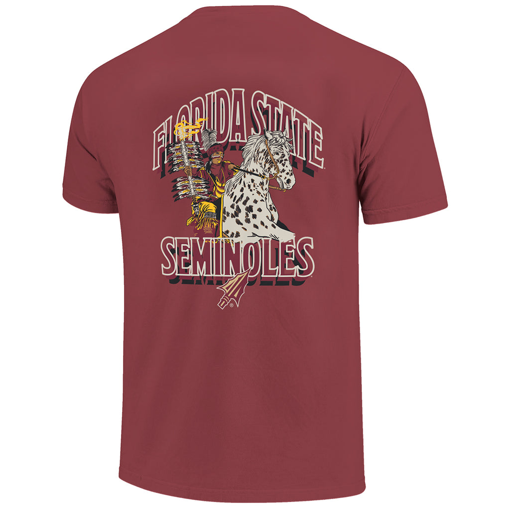 Image One Comfort Colors Florida State Seminoles Osceola/Renegade Design Short Sleeve T-shirt - Brick