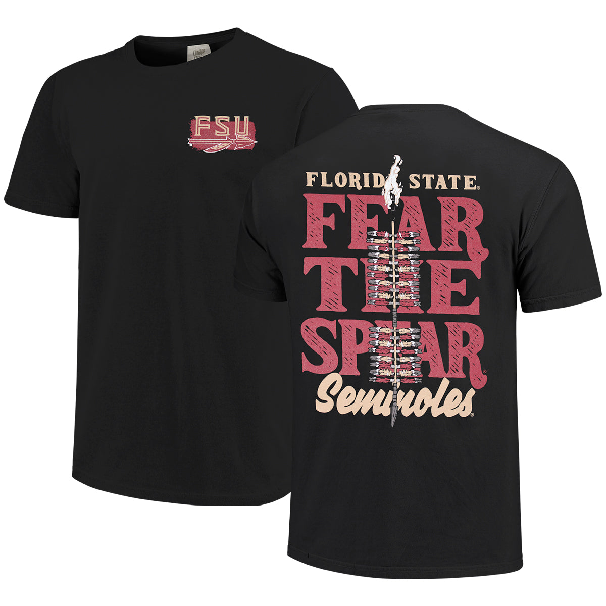 Image One Comfort Colors Fear the Spear Design Short Sleeve T-shirt - Black