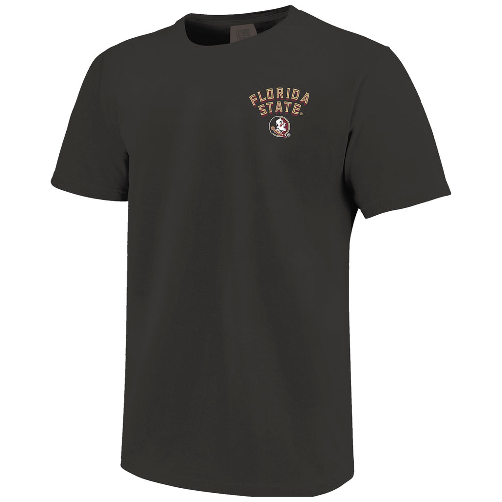 Image One Comfort Colors Florida State Seminole Logo/Doak Campbell Design Short Sleeve T-shirt - Graphite