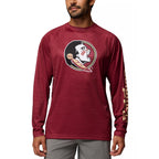 Columbia Men's Seminole Logo Terminal Tackle Long Sleeve T-shirt - Garnet